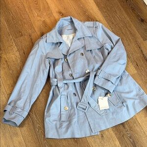 NWT Calvin Klein Women's Light Blue Trench Coat